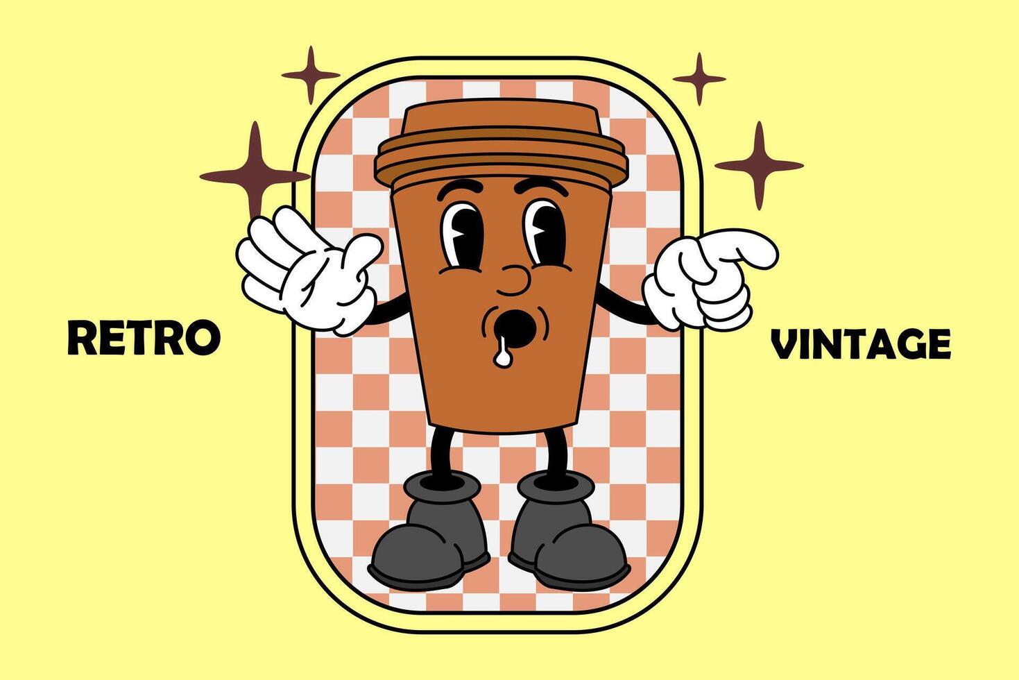 retro Clásico dibujos animados mascota vector