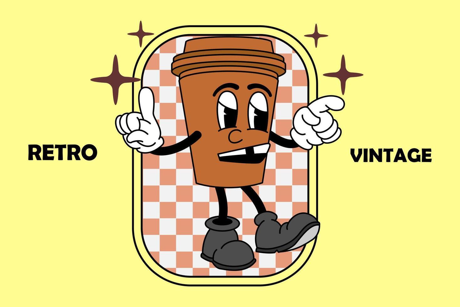 retro Clásico dibujos animados mascota vector