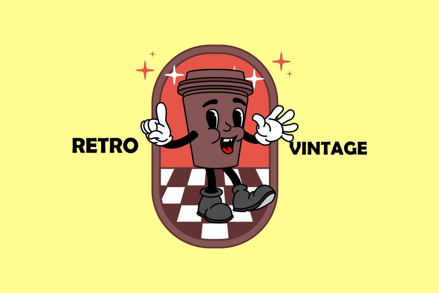 retro Clásico dibujos animados mascota vector