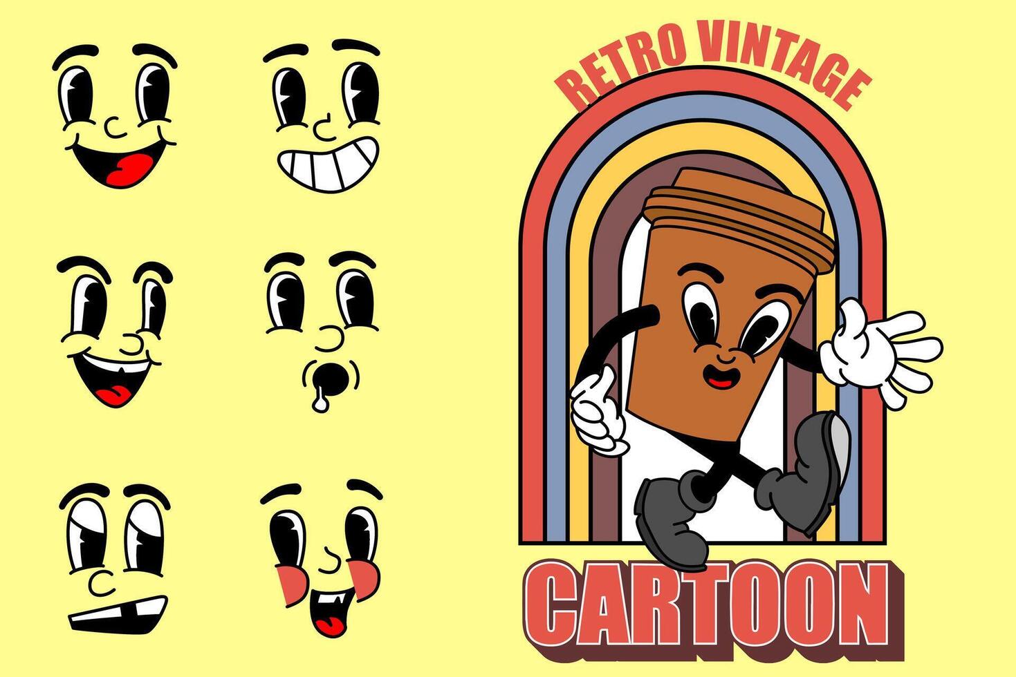 Retro Vintage Cartoon Mascot vector