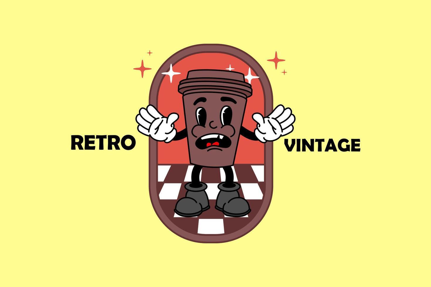 retro Clásico dibujos animados mascota vector