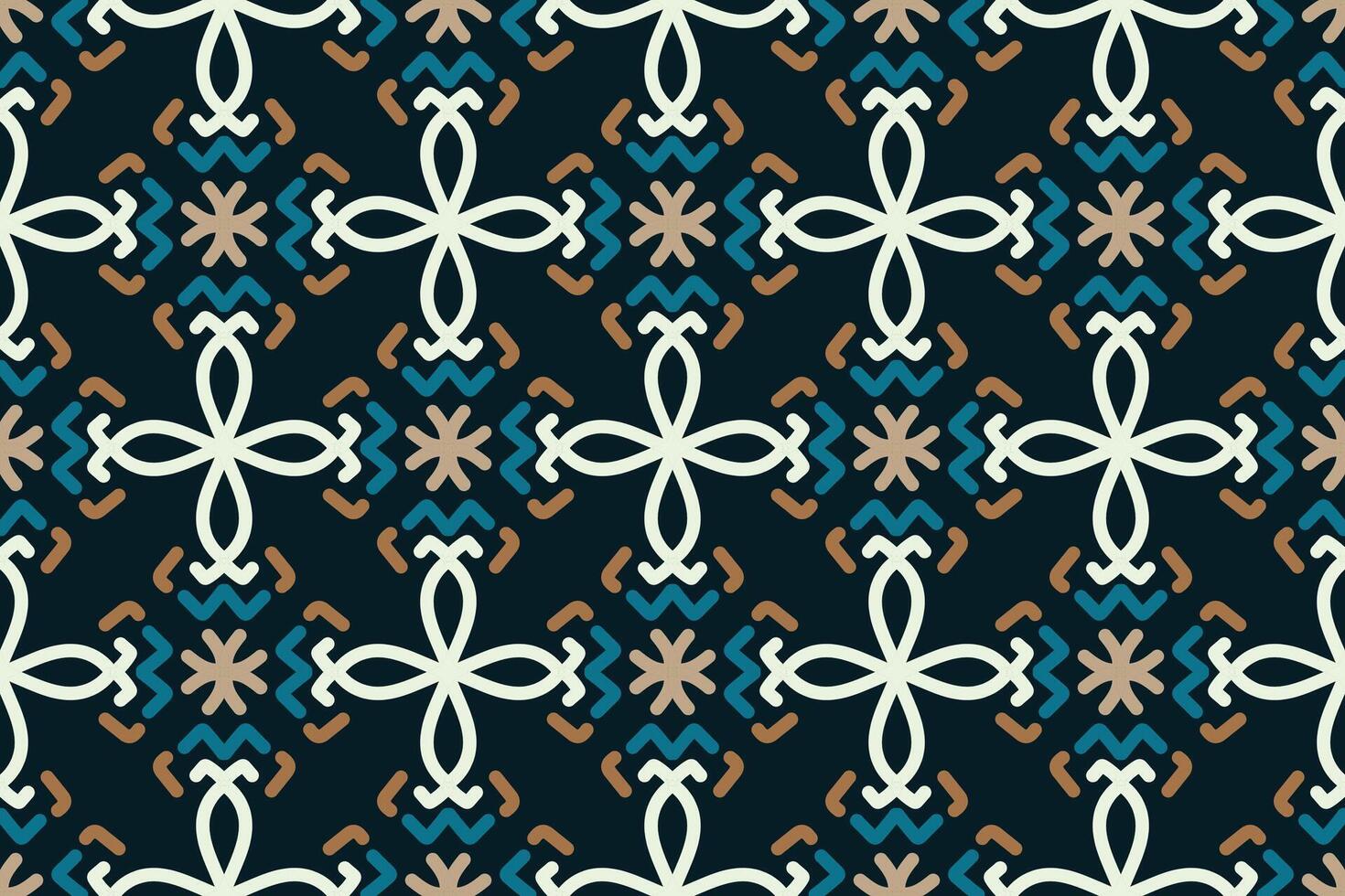 vintage seamless pattern with blue color vector
