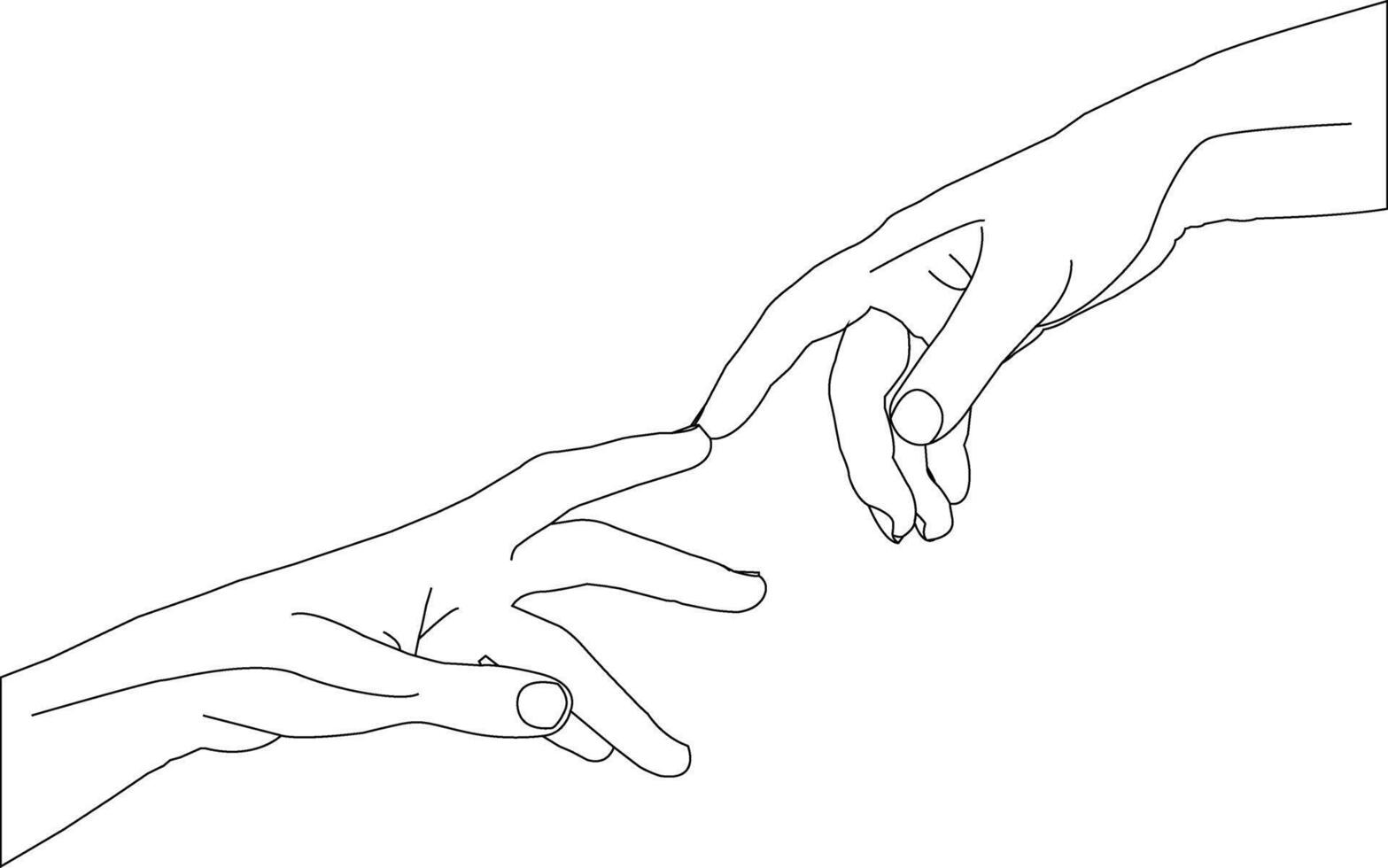 One line drawing hand holding on white background vector