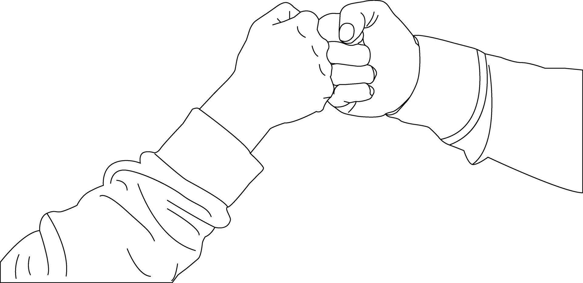 One line drawing hand holding on white background vector