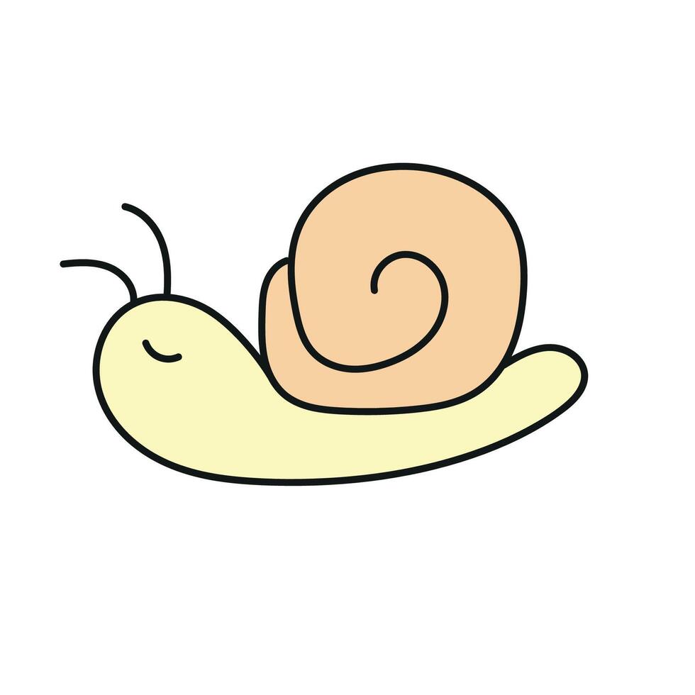 Snail. illustration in doodle style vector