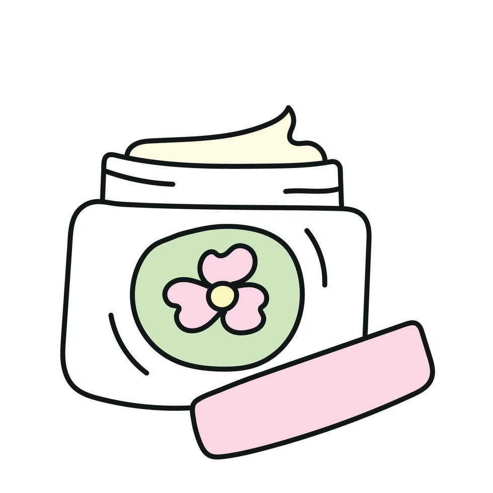 Cosmetic cream. illustration in doodle style vector