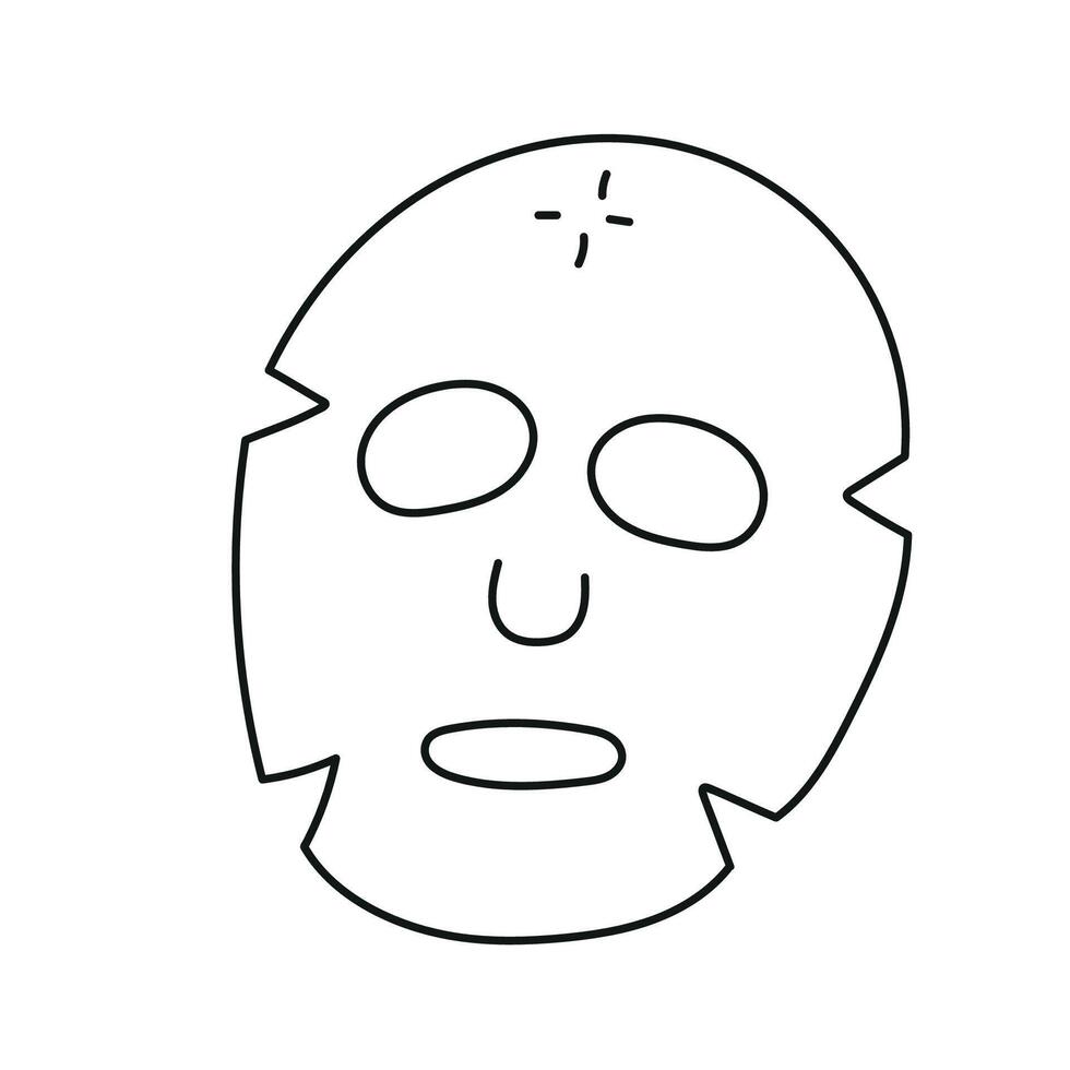 Cosmetic face mask. illustration in doodle style vector