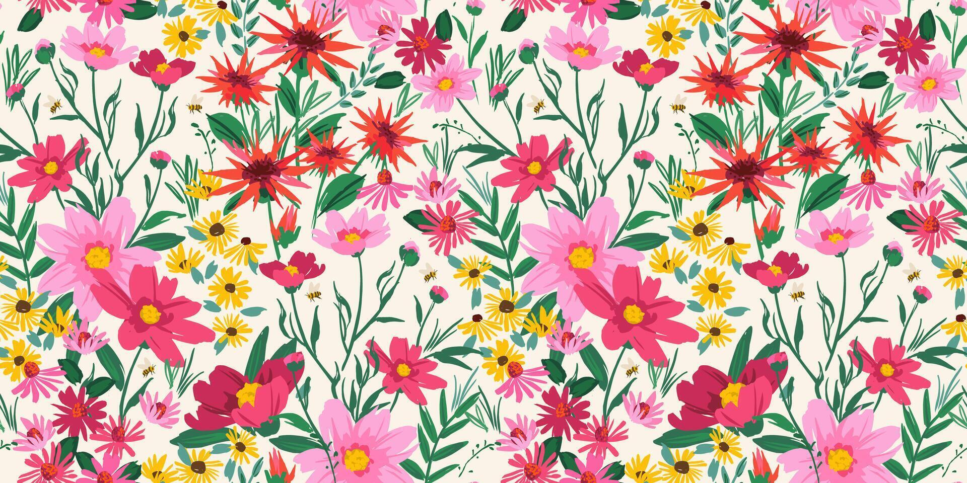 Floral seamless pattern. design for paper, cover, fabric, interior decor and other use vector