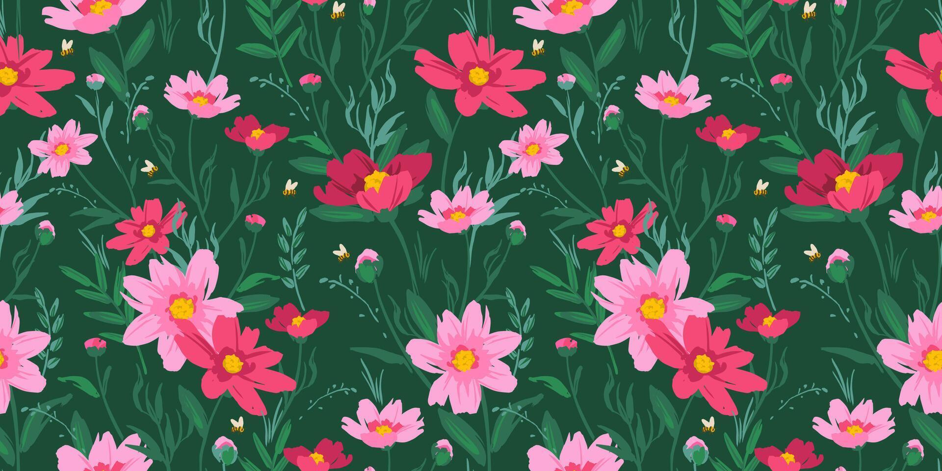 Floral seamless pattern. design for paper, cover, fabric, interior decor and other use vector