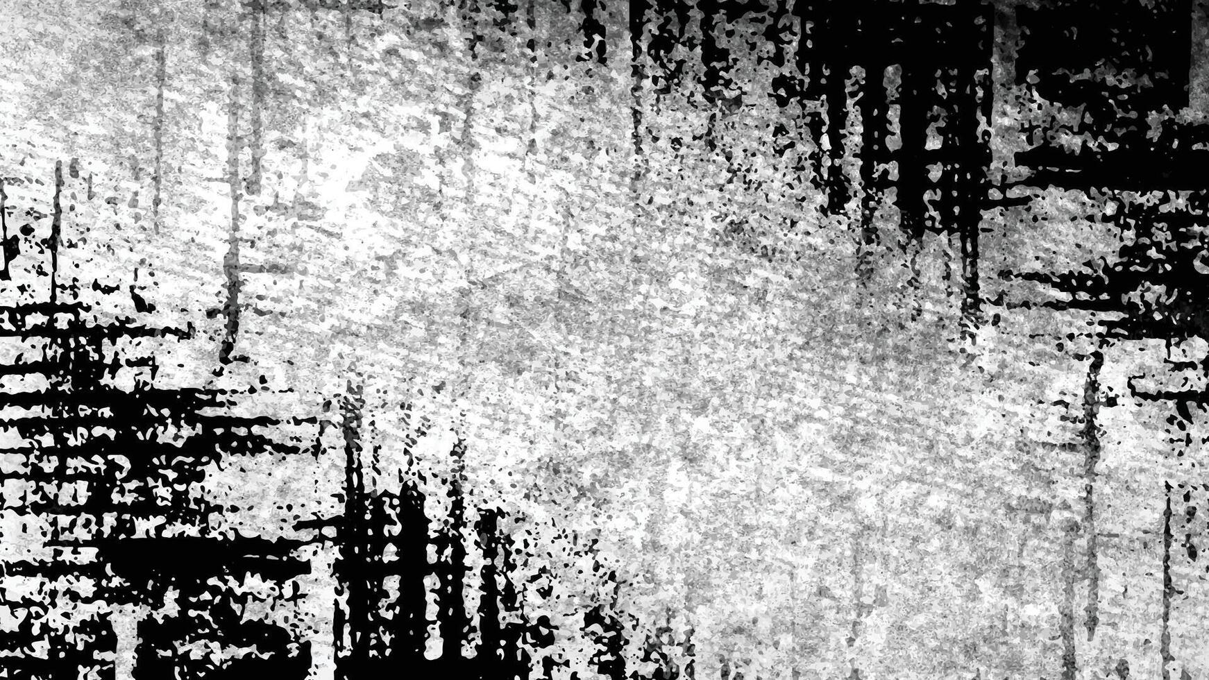 Old vintage pattern in black and white grunge background. vector