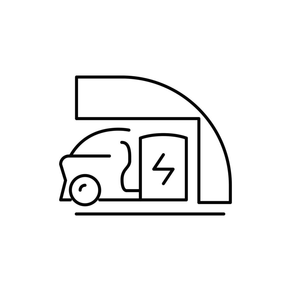 charging station thin outline icon design good for website and mobile app vector