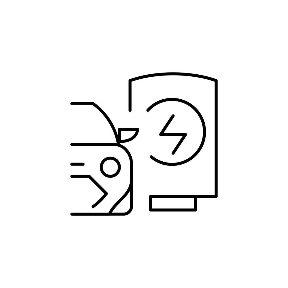 charging station thin outline icon design good for website and mobile app vector