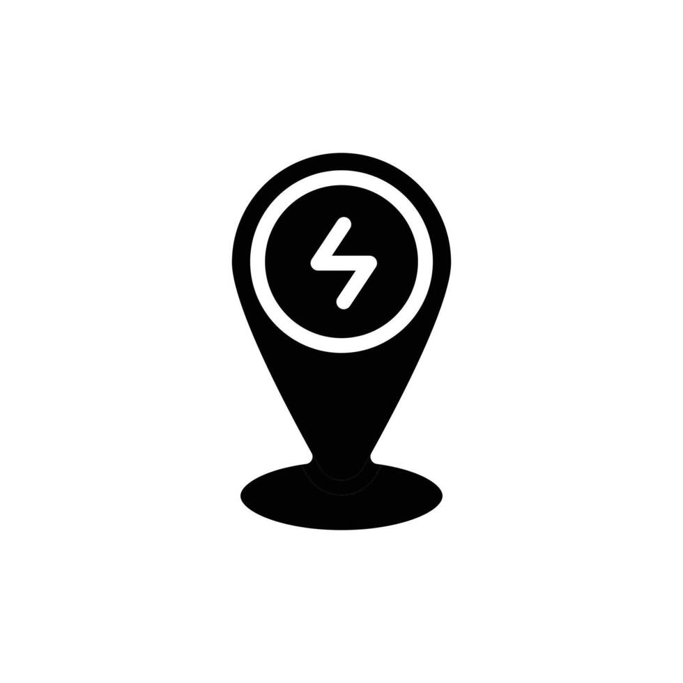 charging location solid icon design good for website and mobile app vector