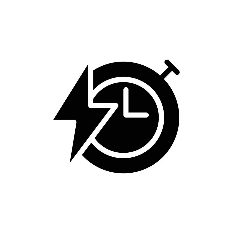 charging time solid icon design good for website and mobile app vector