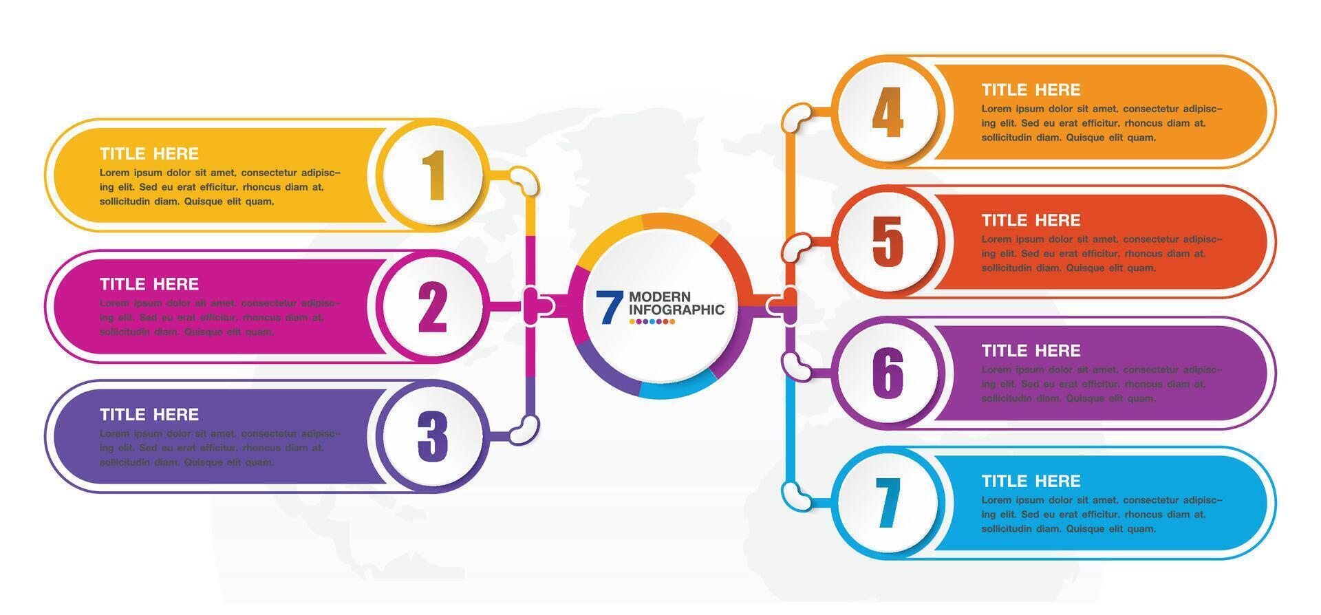 Infographic process design with icons and 7 options or steps. vector