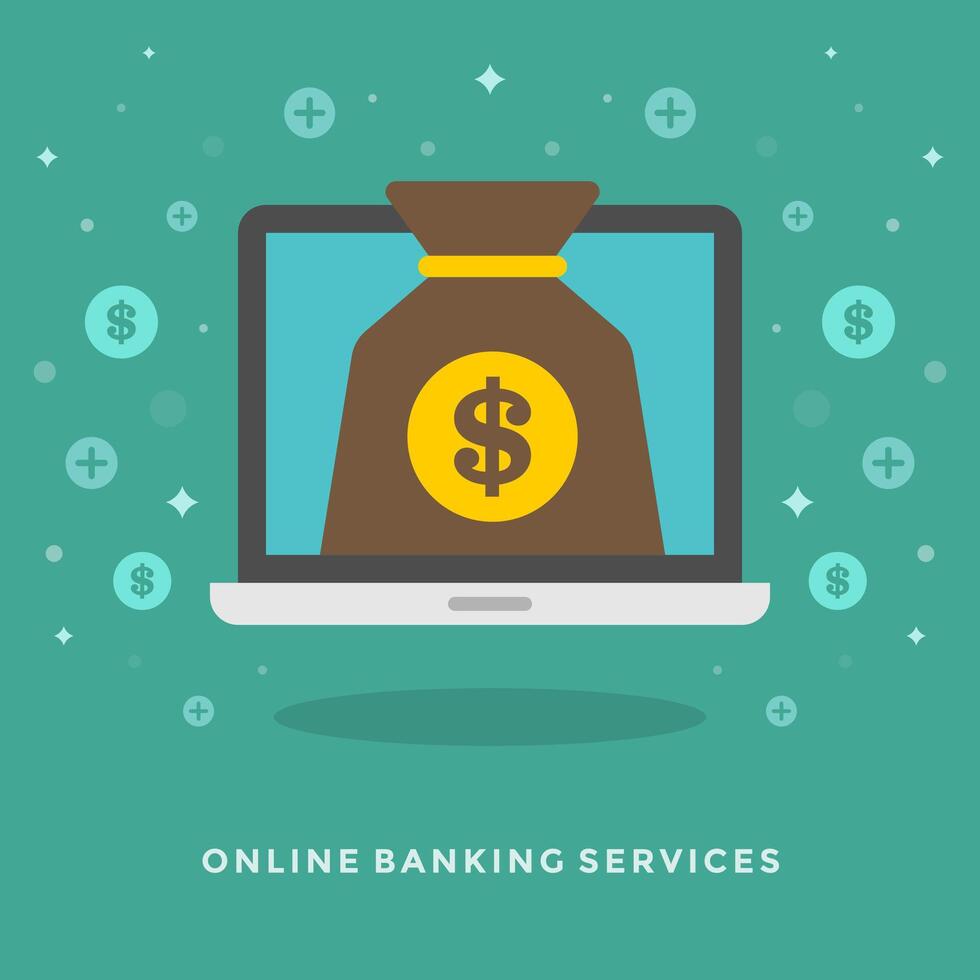 Flat design business illustration concept Online banking vector