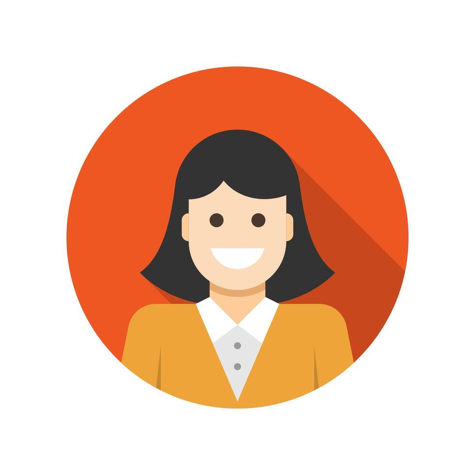 plano negocio mujer usuario perfil avatar icono vector