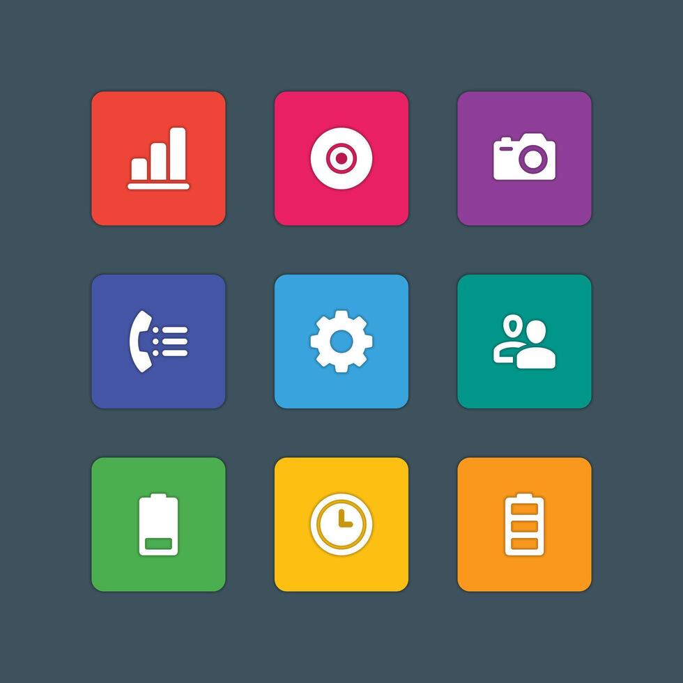 Material design style icons sign and symbols vector