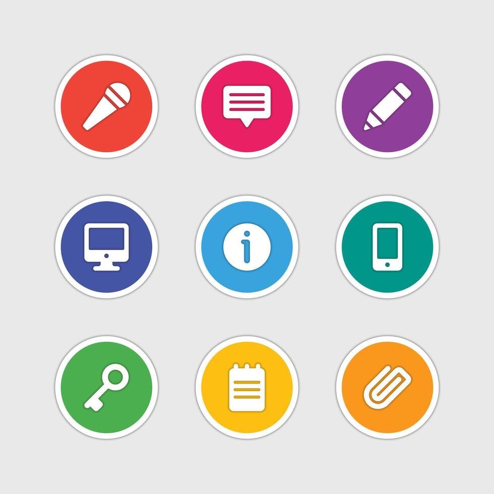 Icons in material design style sign and symbols vector