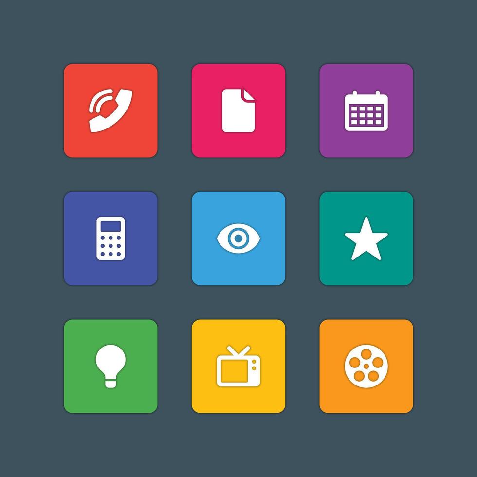 Material design style icons sign and symbols vector