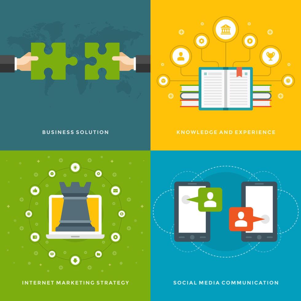 Website Promotion Banners Templates and Flat Icons Design vector