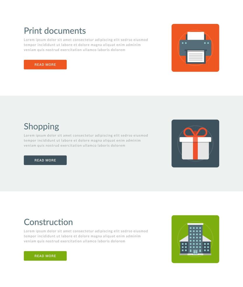 Website Headers or Promotion Banners Templates and Flat Icons Design vector