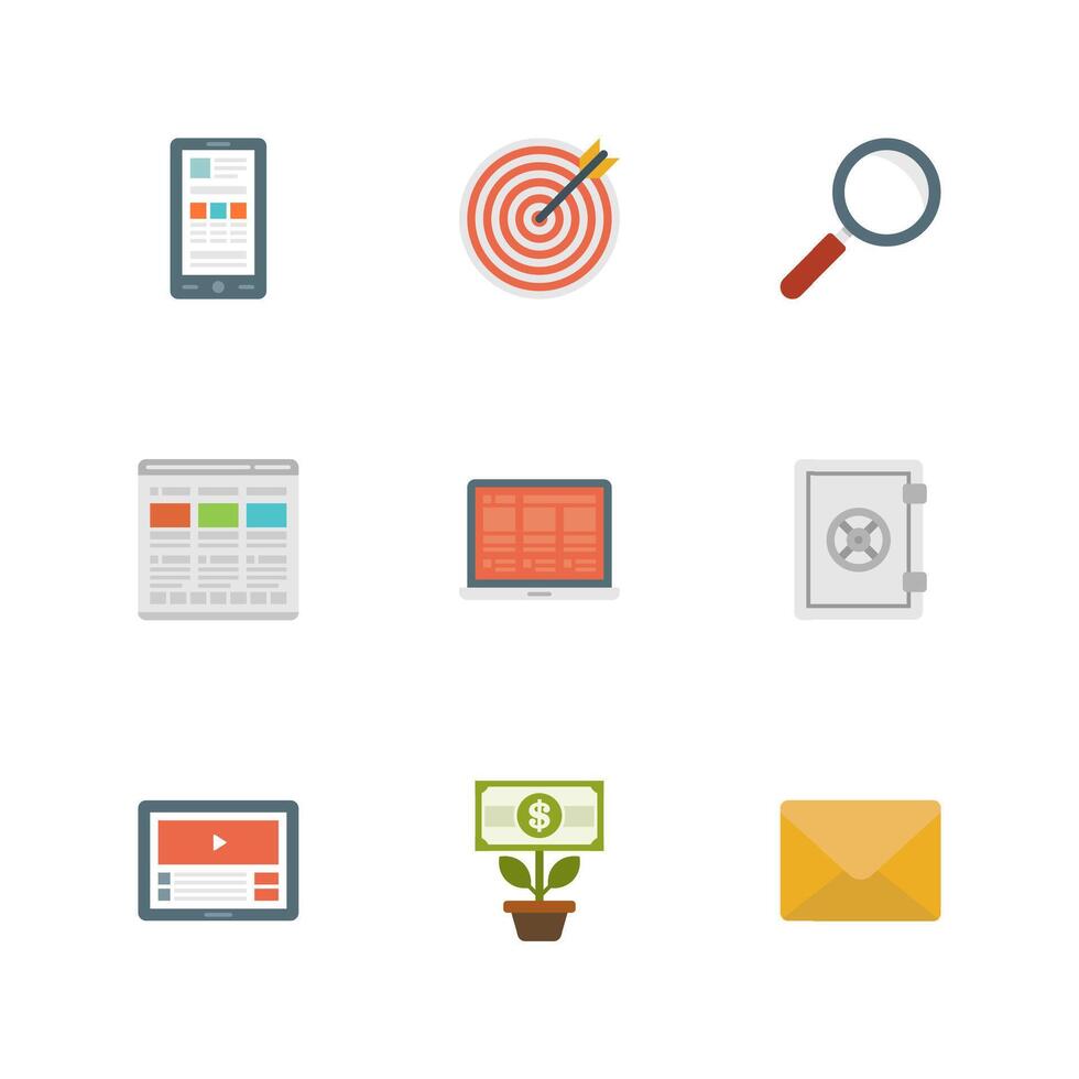 Flat design icons symbols for website vector