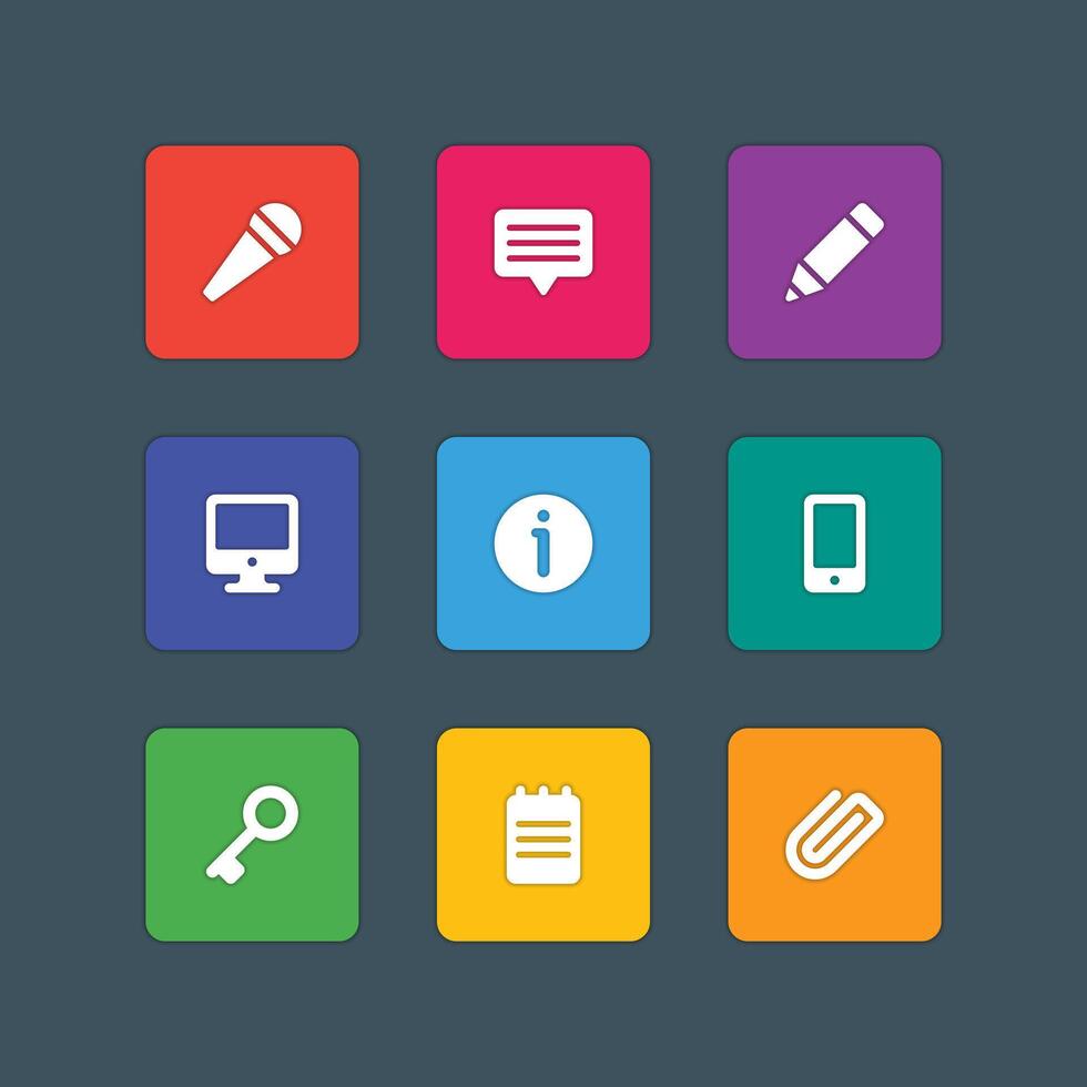 Material design style icons sign and symbols vector