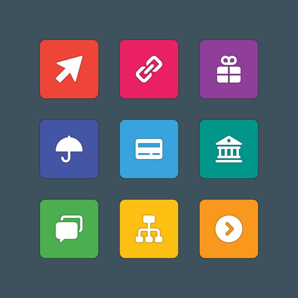 Icons in material design style sign and symbols vector