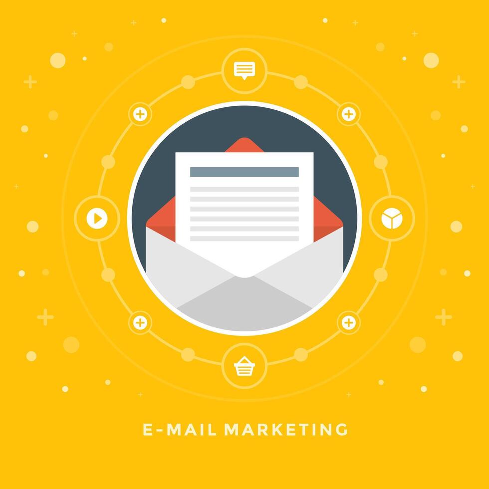 Flat design business illustration concept E-mail marketing vector