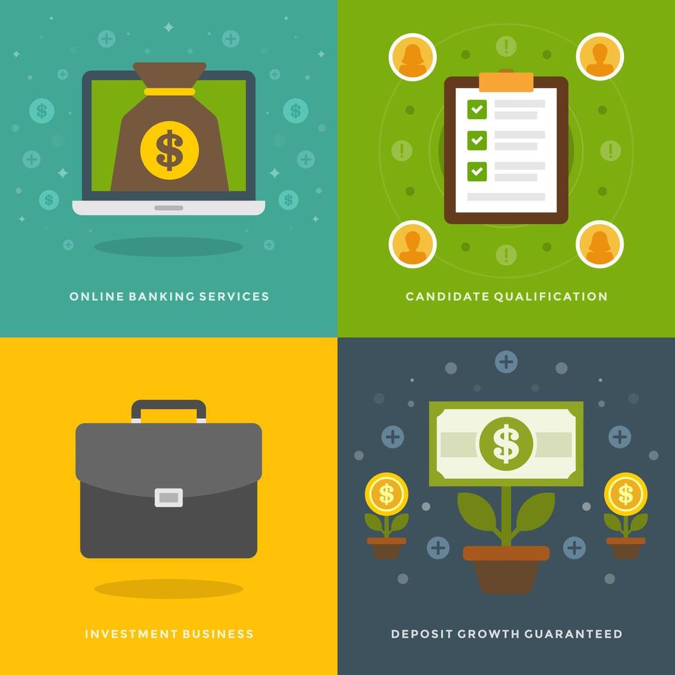 Website Promotion Banners Templates and Flat Icons Design vector