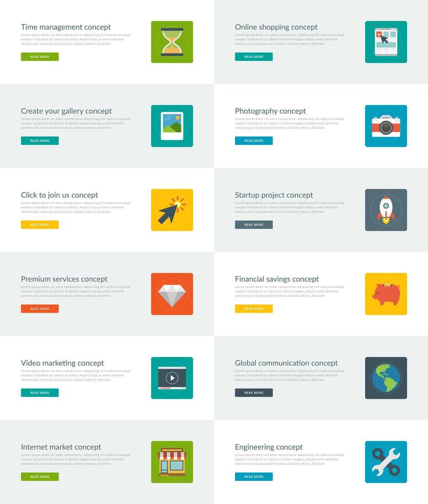 Website Headers or Promotion Banners Templates and Flat Icons vector