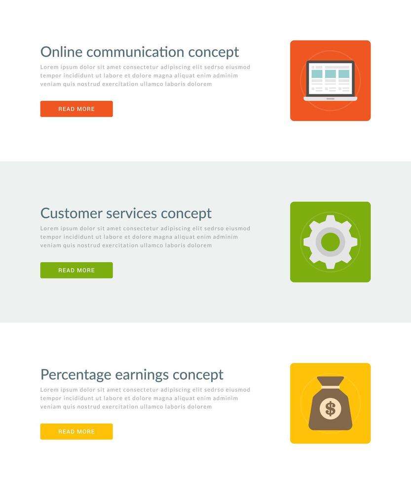 Website Headers or Promotion Banners Templates and Flat Icons Design. vector