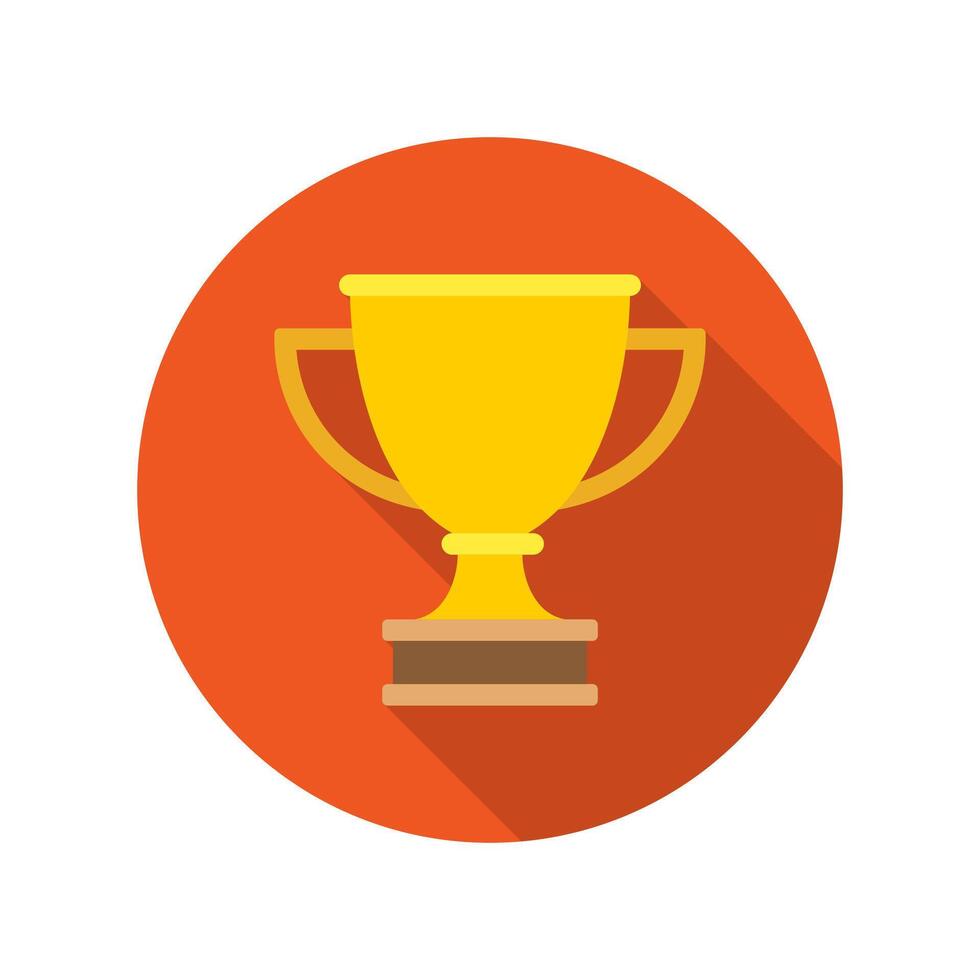 Flat Golden Trophy Cup Leadership concept icon vector