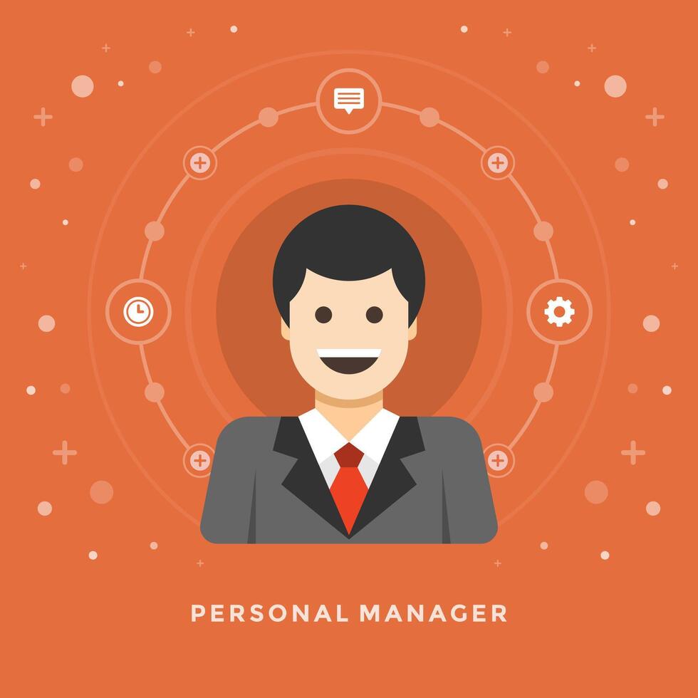 Flat design business illustration concept Personal Manager vector