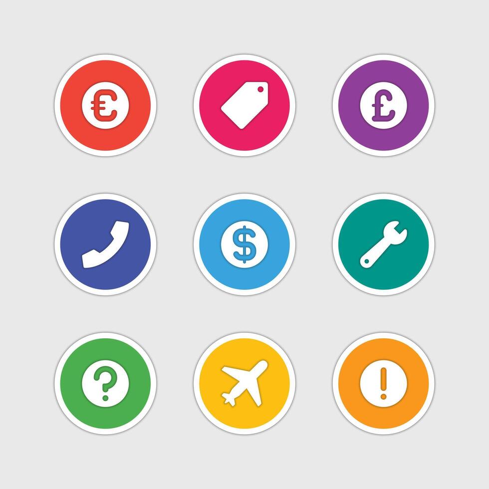 Icons in material design style sign and symbols vector