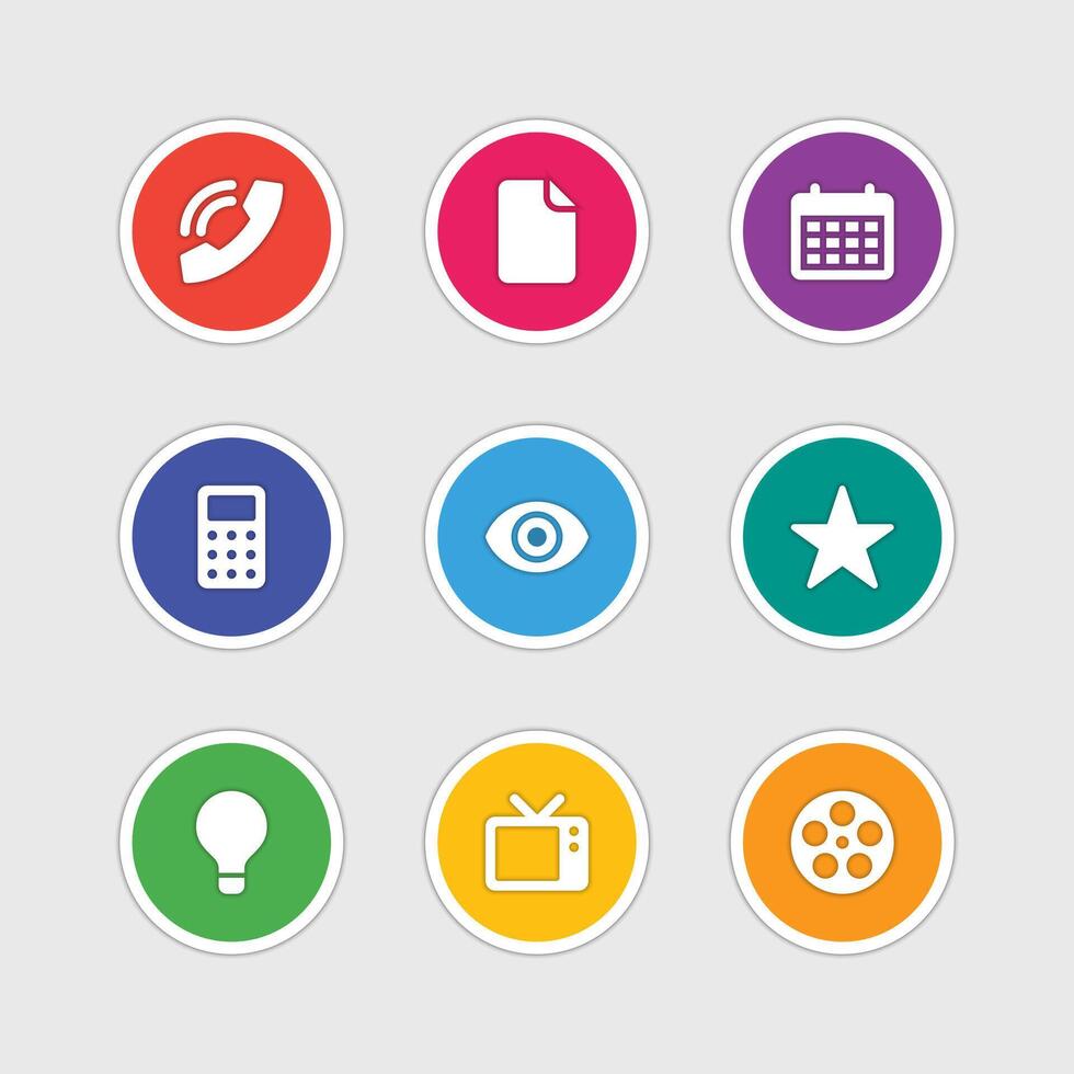 Icons in material design style sign and symbols vector