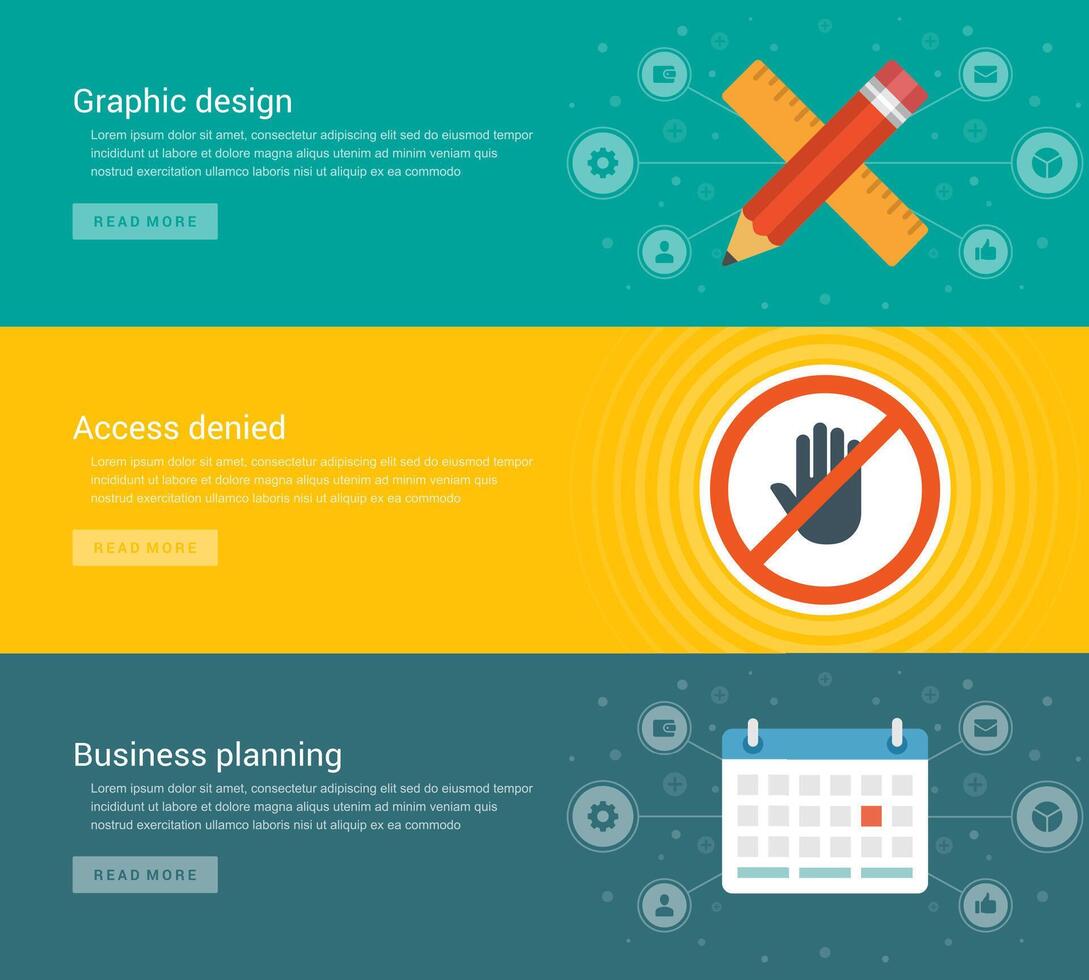 Website Headers or Promotion Banners Templates and Flat Icons Design vector