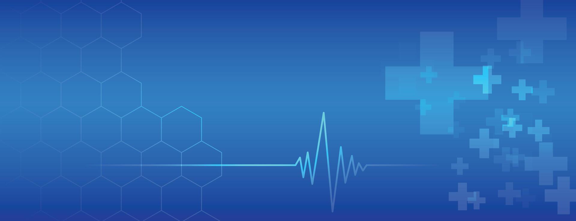 digital salud y médico investigación antecedentes con latido del corazón línea vector