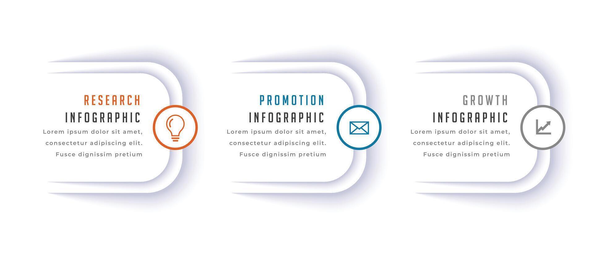 Tres pasos infografía éxito gráfico bandera para negocio presentación vector