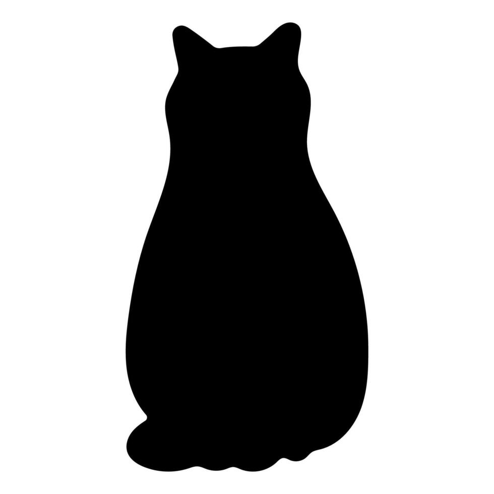 Cat shadow single 1 cute on a white background, illustration. vector