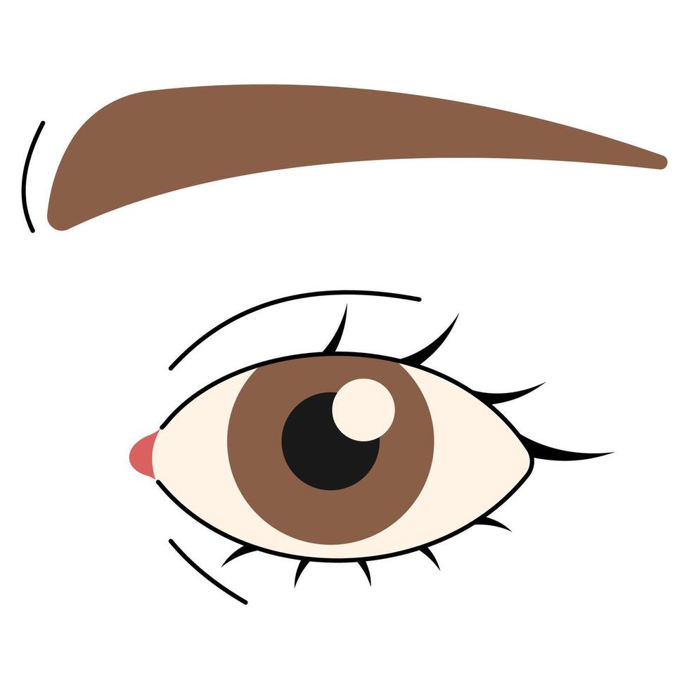 Eye cute on a white background, illustration. vector