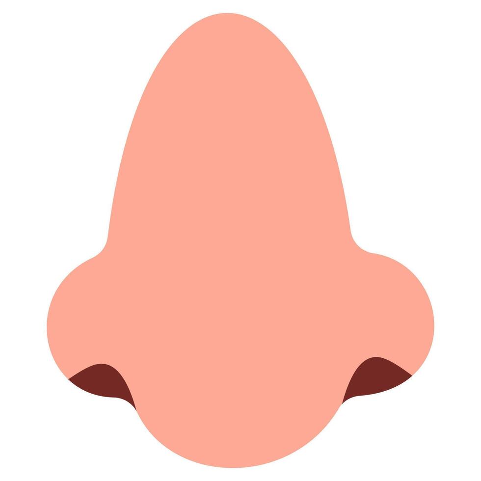 Nose cute on a white background, illustration. vector