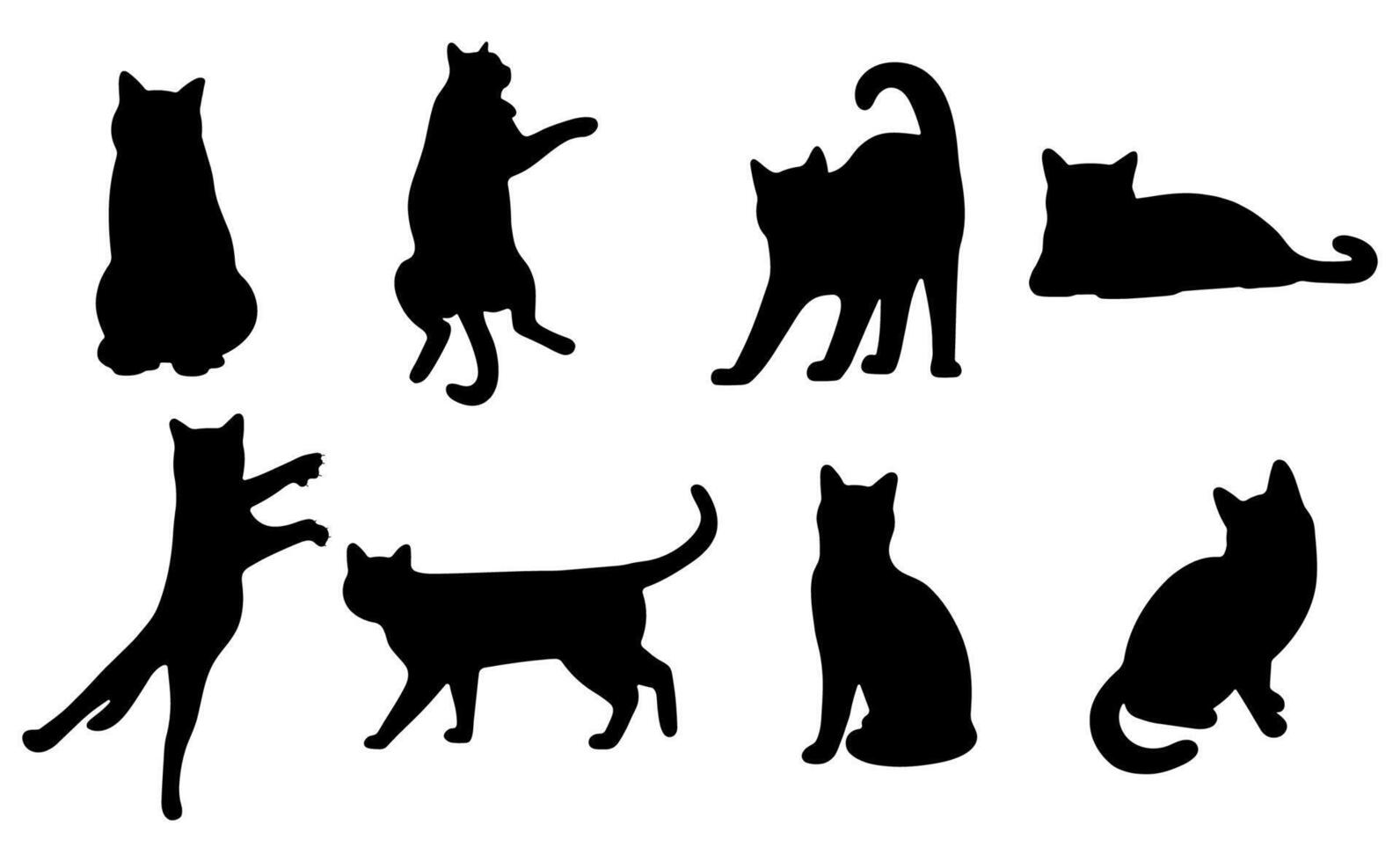 Cat shadow cute on a white background vector