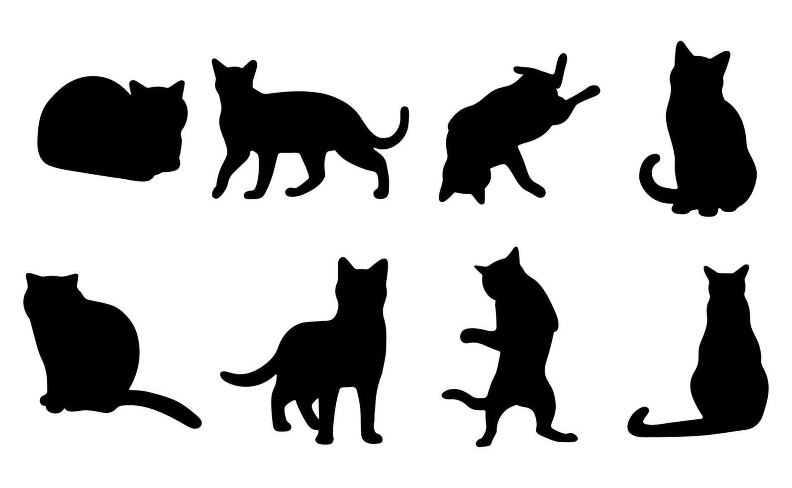 Cat shadow 1 cute on a white background, illustration. vector