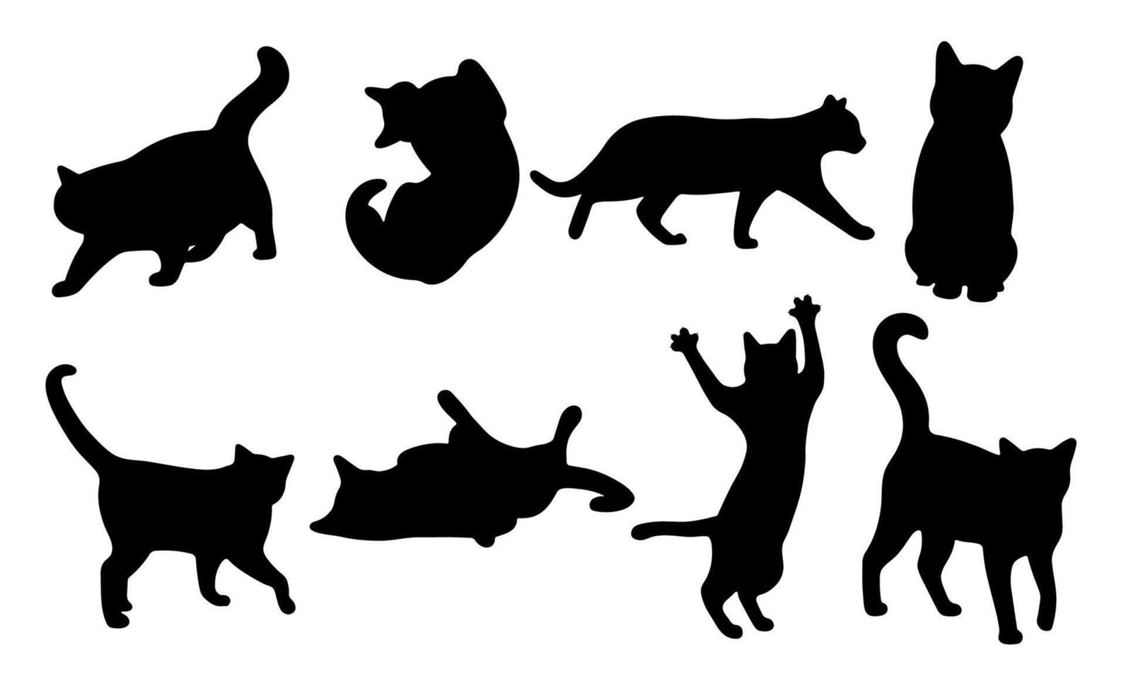 Cat shadow 12 on white background vector