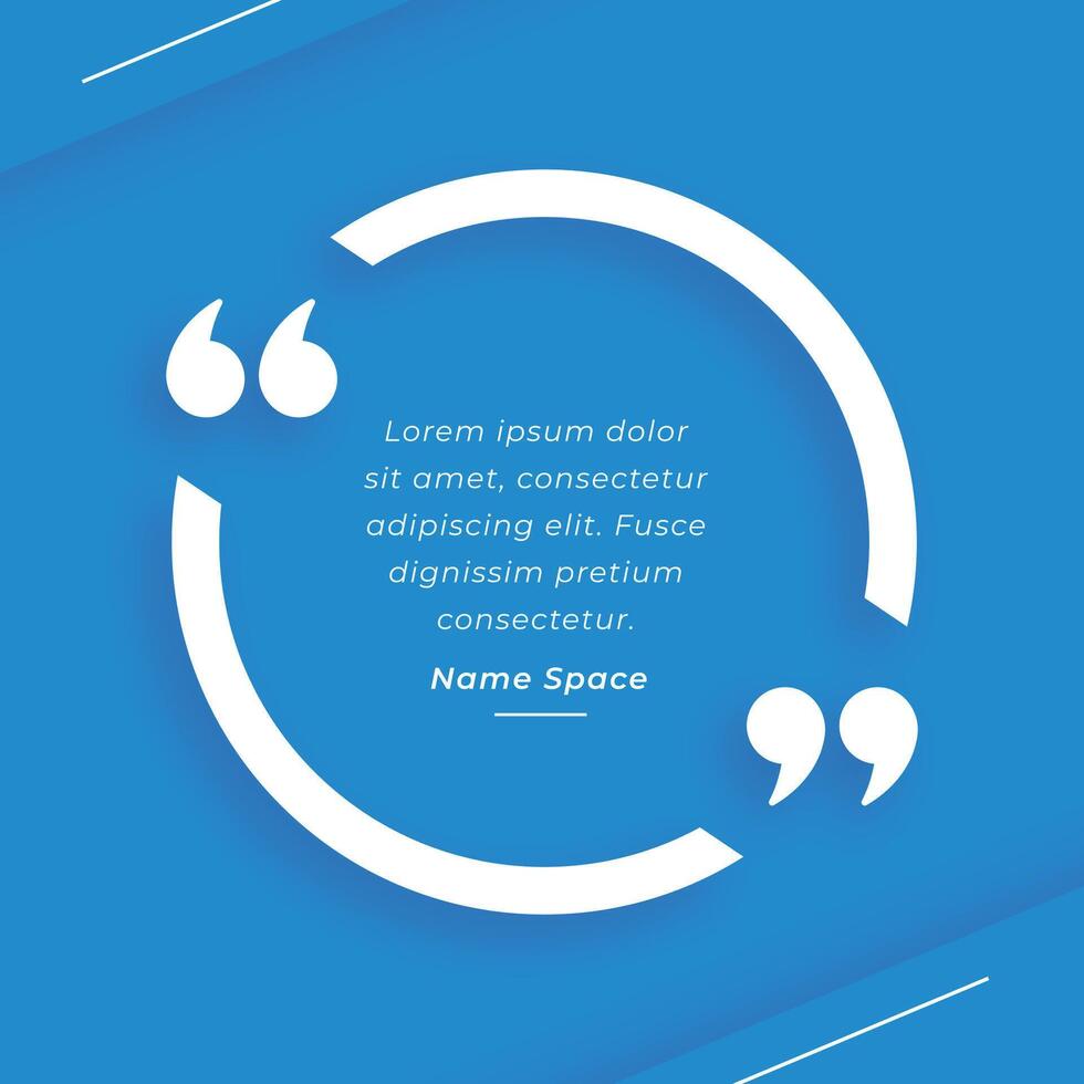 quote text border frame on blue background vector