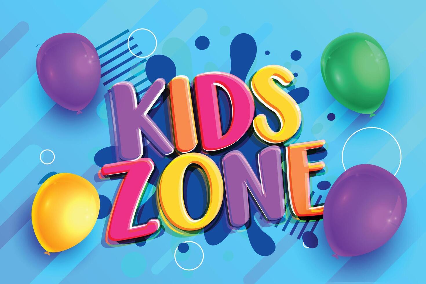 playful kids fun zone banner for children activity vector