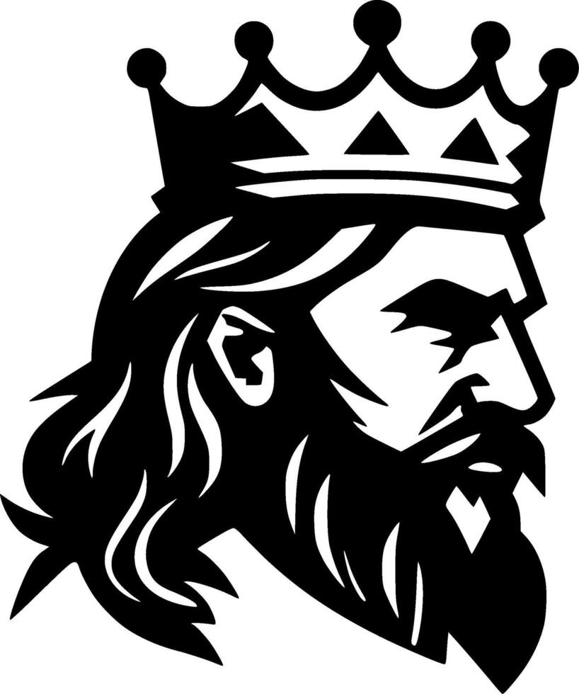 King - Black and White Isolated Icon - illustration vector