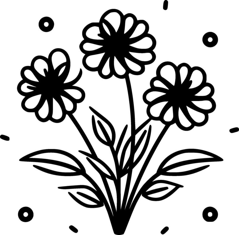 Flowers - Minimalist and Flat Logo - illustration vector